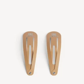 Juego de 2 pinzas con broche Holli XXL para mujer en beige/plata brillante