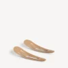 Juego de 2 pinzas con broche Holli XXL para mujer en beige/plata brillante