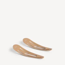 Juego de 2 pinzas con broche Holli XXL para mujer en beige/plata brillante