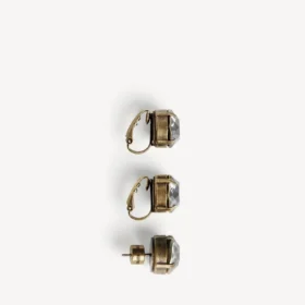 Juego de aretes de gala para mujer en oro oscuro/cristal Juego de aretes de gala para mujer en oro oscuro/cristal
