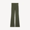 Leggings acampanados de estilo técnico para mujer en color caqui/lima