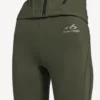 Leggings acampanados de estilo técnico para mujer en color caqui/lima