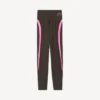 Leggings técnicos para mujer en color marrón caqui/rosa neón