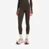 Leggings técnicos para mujer en color marrón caqui/rosa neón