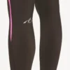 Leggings técnicos para mujer en color marrón caqui/rosa neón