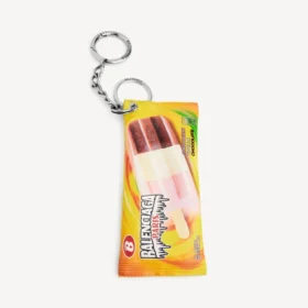 Llavero/colgante para hombre con forma de bolsa de bocadillos en amarillo