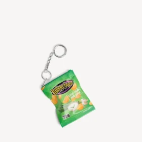 Llavero con dije «chips» en verde