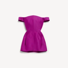 Mini vestido de mujer con hombros al aire en color morado