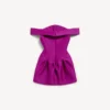 Mini vestido de mujer con hombros al aire en color morado