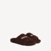 Mules abiertos con pelo para hombre en color châtaigne Mules abiertos con pelo para hombre en color châtaigne
