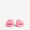 Mules abiertos con pelo para mujer en rosa dulce