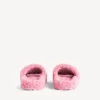 Mules abiertos con pelo para mujer en rosa dulce