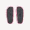 Mules abiertos con pelo para mujer en rosa dulce