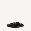 Mules con cinturones para hombre en negro