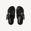Mules con cinturones para hombre en negro