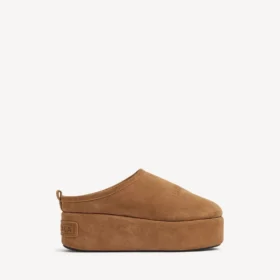 Mules de plataforma Alaska Soft para mujer en marrón/blanco
