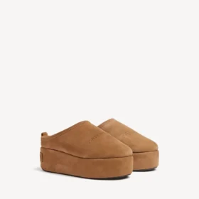 Mules de plataforma Alaska Soft para mujer en marrón/blanco