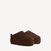 Mules de plataforma blanda Alaska para mujer en color espresso claro