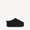 Mules de plataforma blanda «Alaska» para mujer en negro
