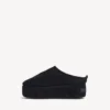 Mules de plataforma blanda «Alaska» para mujer en negro