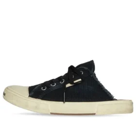 Mules Paris «Algodón desgastado negro y caucho blanco» 693953W3RC31090