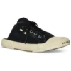 Mules Paris «Algodón desgastado negro y goma blanca» 693952W3RC31090