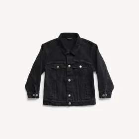 Niños – chaqueta oversize de Balenciaga en negro desgastado