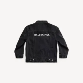 Niños – chaqueta oversize de Balenciaga en negro desgastado
