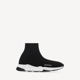 Niños – zapatillas Speed de tejido reciclado en negro/blanco