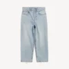 Pantalón capri Jackie para mujer en azul claro decolorado Pantalón capri Jackie para mujer en azul claro decolorado