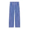 Pantalones anchos de popelín de algodón a rayas «Blue» 583438TJM214800