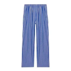 Pantalones anchos de popelín de algodón a rayas «Blue» 583438TJM214800