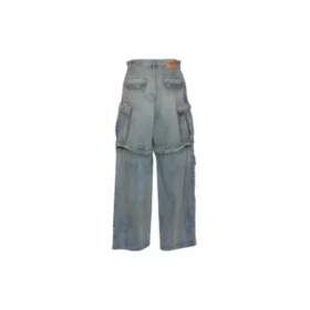 Pantalones cargo de Denim con cremallera de doble sentido de la colección 24SS «Blue» 773759TPW534868