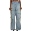 Pantalones cargo de Denim con cremallera de doble sentido de la colección 24SS «Blue» 773759TPW534868