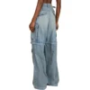 Pantalones cargo de Denim con cremallera de doble sentido de la colección 24SS «Blue» 773759TPW534868