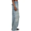 Pantalones cargo de Denim con cremallera de doble sentido de la colección 24SS «Blue» 773759TPW534868