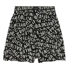 Pantalones cortos de pijama con tiras con logotipo «Negro» 719975TML211269