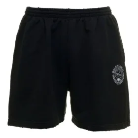 Pantalones cortos de sudadera con logo cepillado «Negro lavado» 676137TMVA39034