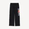 Pantalones de chándal holgados para hombre con diseño de calcomanías en negro