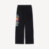 Pantalones de chándal holgados para hombre con diseño de calcomanías en negro