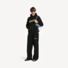 Pantalones de chándal holgados para hombre con diseño de spray desordenado en negro