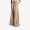 Pantalones de cintura alta para mujer en color duna