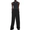 Pantalones de cintura elástica y pierna recta «Negro» 743903TNT391000
