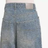 Pantalones de denim holgados para hombre con diseño de puntadas en azul oscuro Pantalones de denim holgados para hombre con diseño de puntadas en azul oscuro
