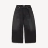 Pantalones de mezclilla curvos para hombre en negro