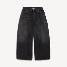 Pantalones de mezclilla curvos para hombre en negro