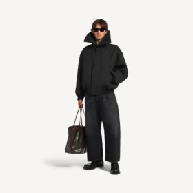 Pantalones de mezclilla curvos para hombre en negro