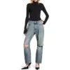 Pantalones de mezclilla rectos desgastados «Azul» 745149THW254245