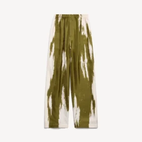 Pantalones de pijama para mujer con efecto «brush scratch» en color caqui