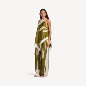 Pantalones de pijama para mujer con efecto «brush scratch» en color caqui